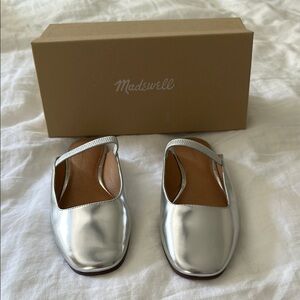 Madewell Metallic Silver Slip-On Shoes